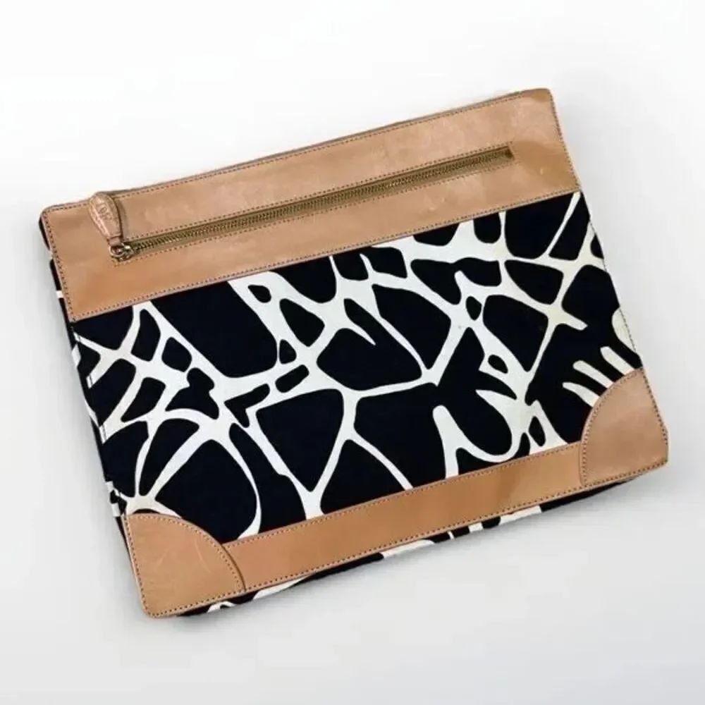 Diane Von Furstenberg Black and Tan Clutch